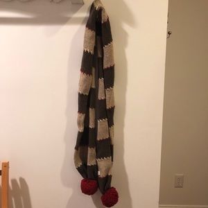 Abercrombie Red Brown Beige Scarf